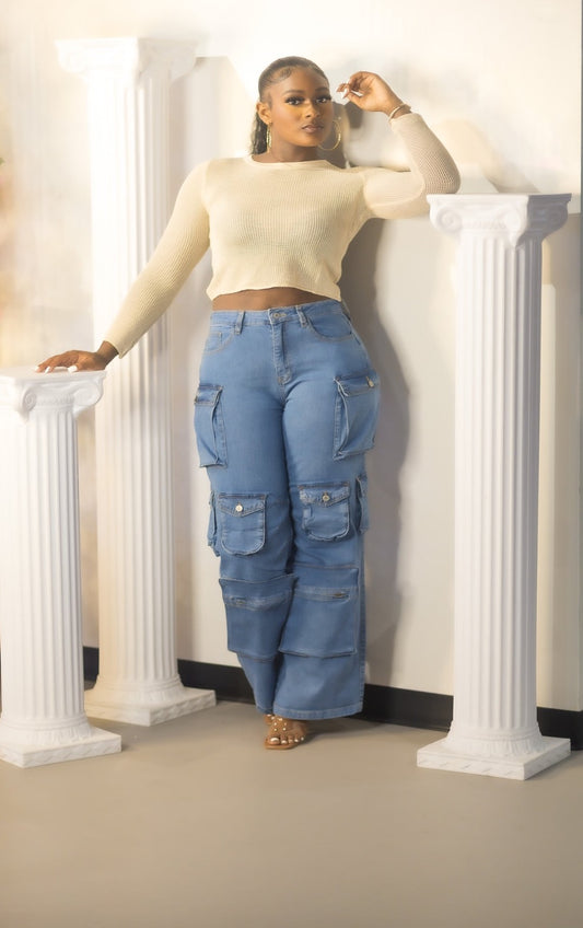 Rayna  Cargo Denim Jeans