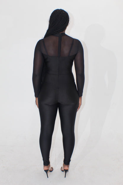 Keep Him Distracted Mesh Jumpsuit